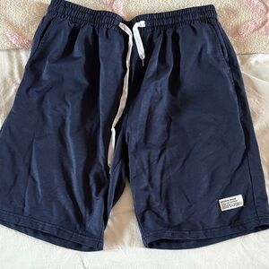 Navy Blue Athletic Shorts with Drawstring